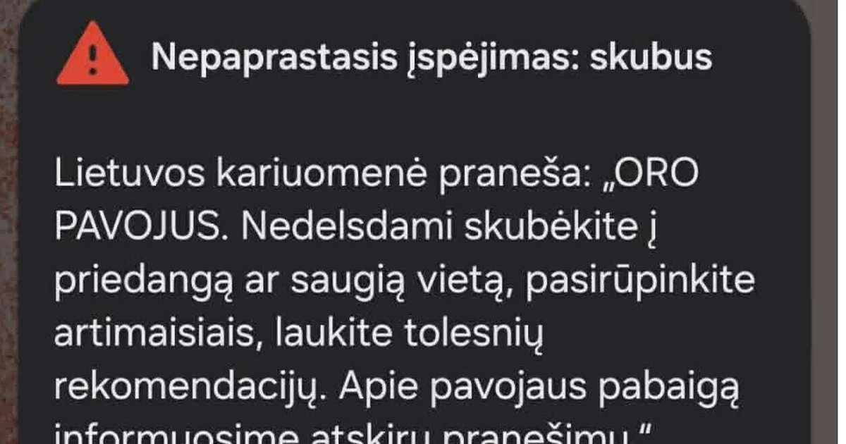 Lietuvas Utenas rajonā izsludināta trauksme dronu draudu dēļ