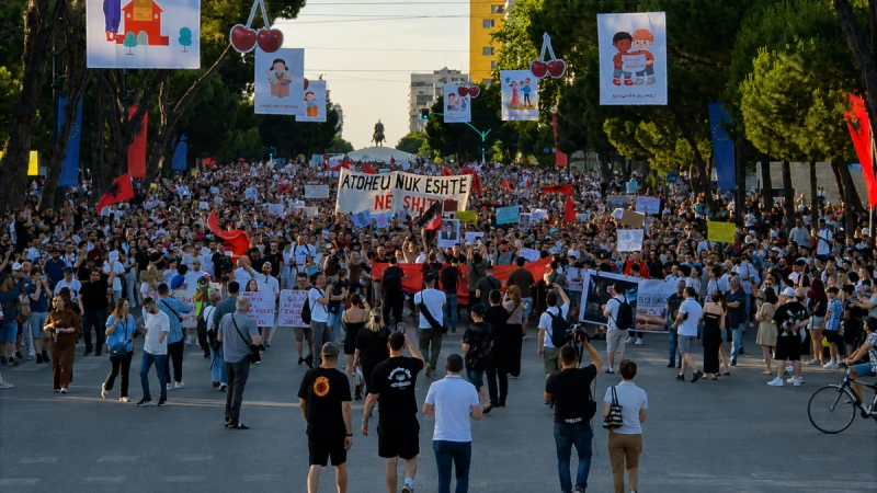Albānijā tūkstošiem cilvēku protestē pret Kušnera kūrorta projektu