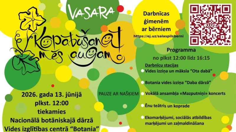 Salaspilī notiks ģimeņu pasākums Kopābūšanā mēs augam