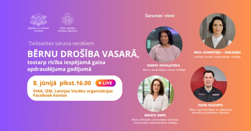 Vecākus aicina uz sarunu par bērnu drošību vasarā