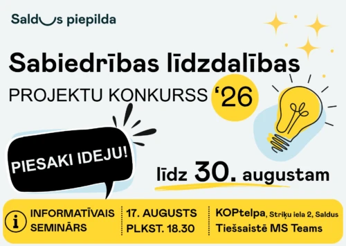 Saldus novads atvēl 50 000 eiro iedzīvotāju idejām
