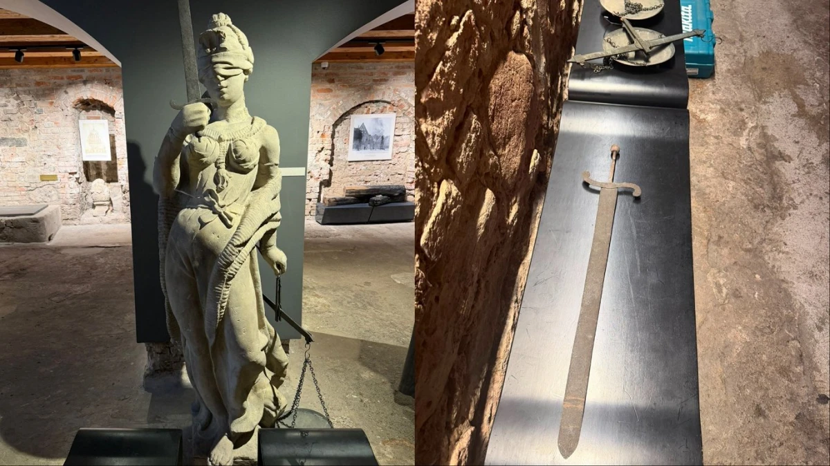 Rīgas rātsnamā atgriežas vēsturiskā 18. gadsimta Temīdas statuja